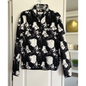 Wesc Tie‎ Dye Fleece Pullover Hoodie Unisex Men's M  Women's Lg Black And White
